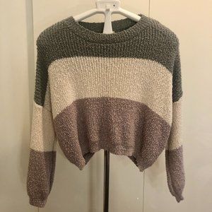 NWT Debut Color Block Crop Sweater